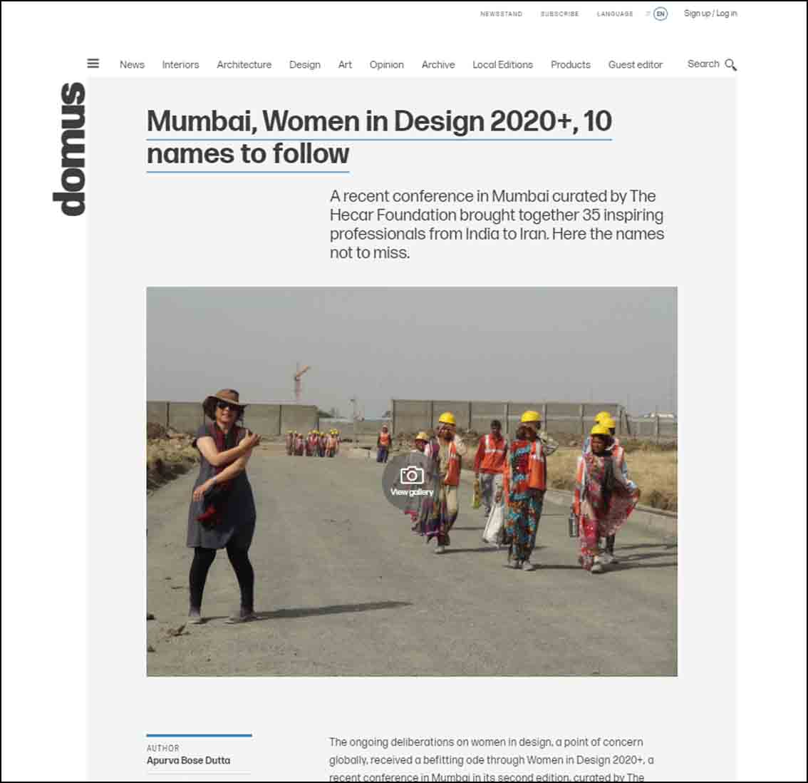 Mumbai, Women in Design 2020+, 10 names to follow , Domus  - February 2020